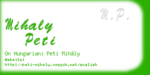 mihaly peti business card
